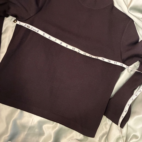 St. John Mock Turtleneck Back Zip Chocolate Brown Knit Made In USA Size S VGUC - Picture 5 of 7